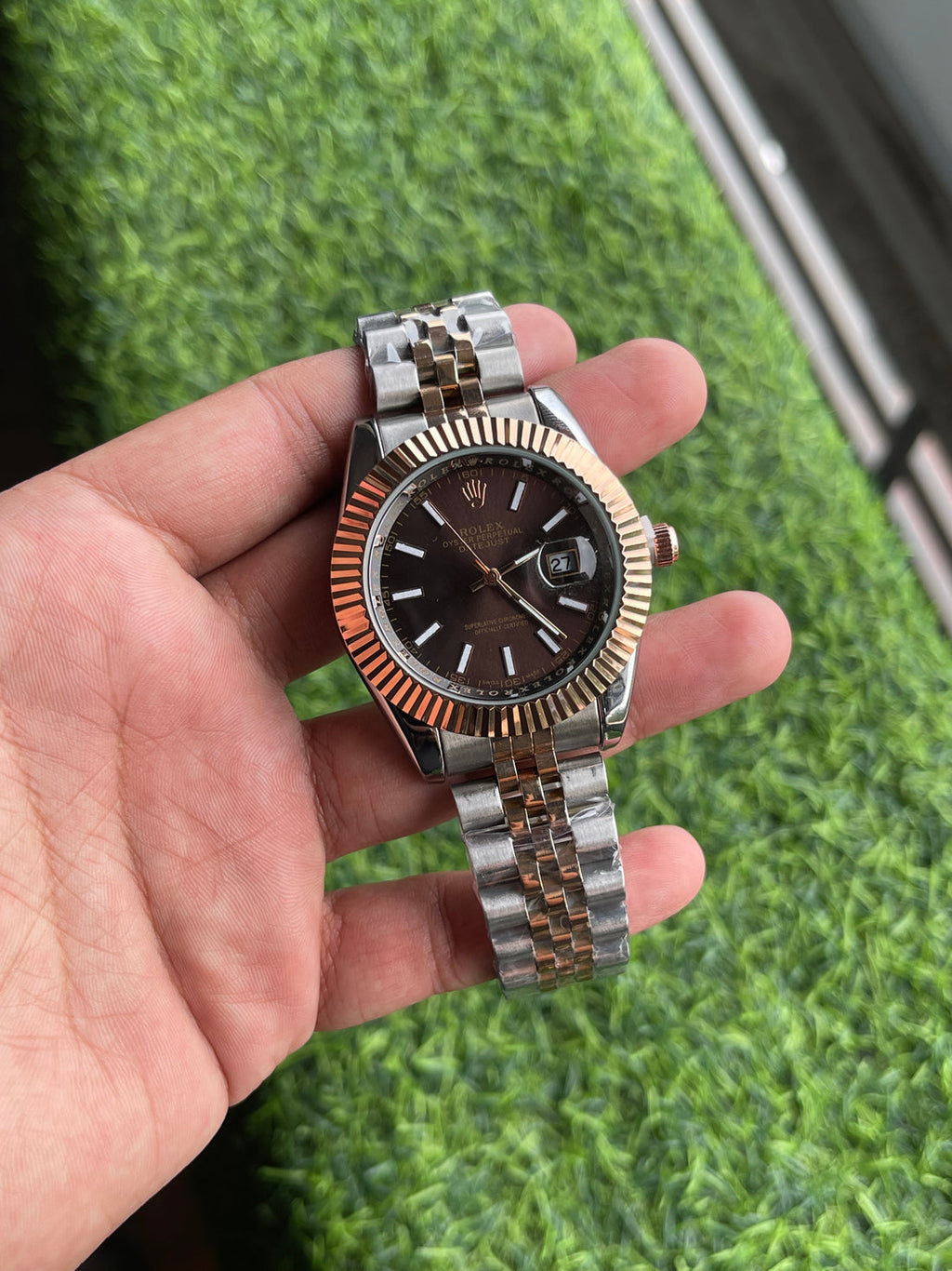 RLX Date-Time Luxury Watche - (2 tone/Blk)